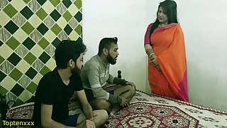 Indian hot xxx threesome sex&excl; Malkin aunty and three young boy hot sex&excl; clear hindi audio